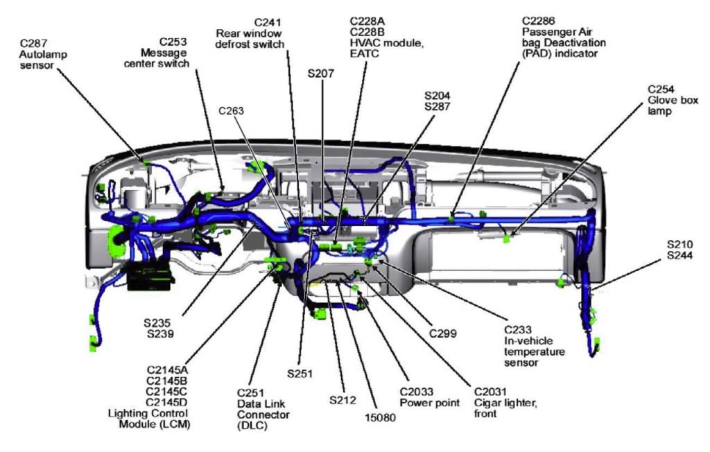 1998 - 2011 Crown Vic: Dash wiring diagram | Body and Interior